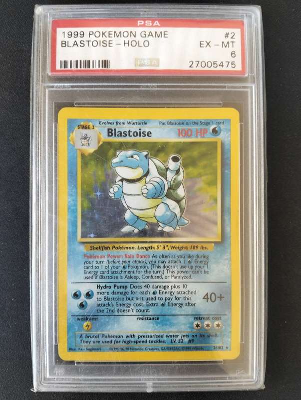 Blastoise - Base Set 2/102 Unlimited HOLO PSA 6 Graded