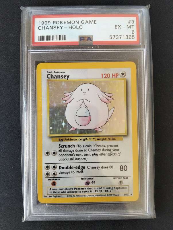 Chansey - Base Set 3/102 Unlimited HOLO PSA 6 Graded
