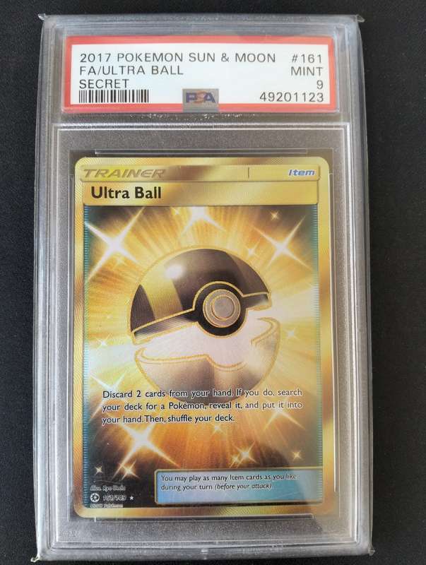 Ultra Ball Secret 161/149 Sun & Moon PSA 9 Graded