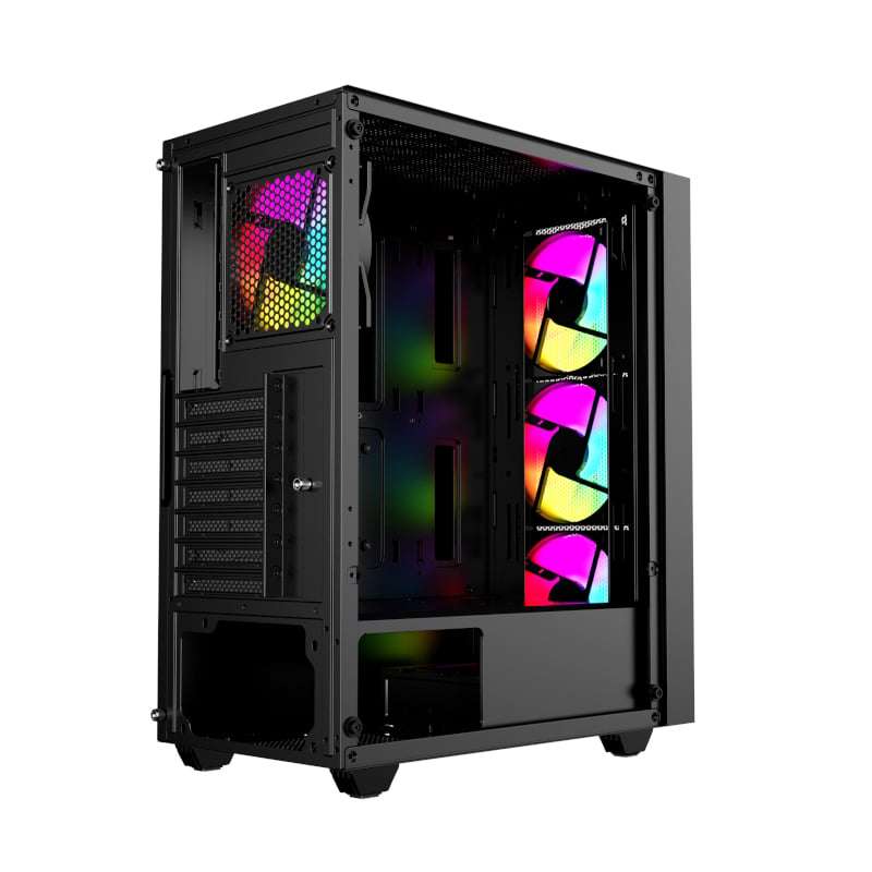 Raidmax V100TBS ATX | Micro-ATX | Mini-ITX ARGB Mid-Tower Gaming Chassis - Black