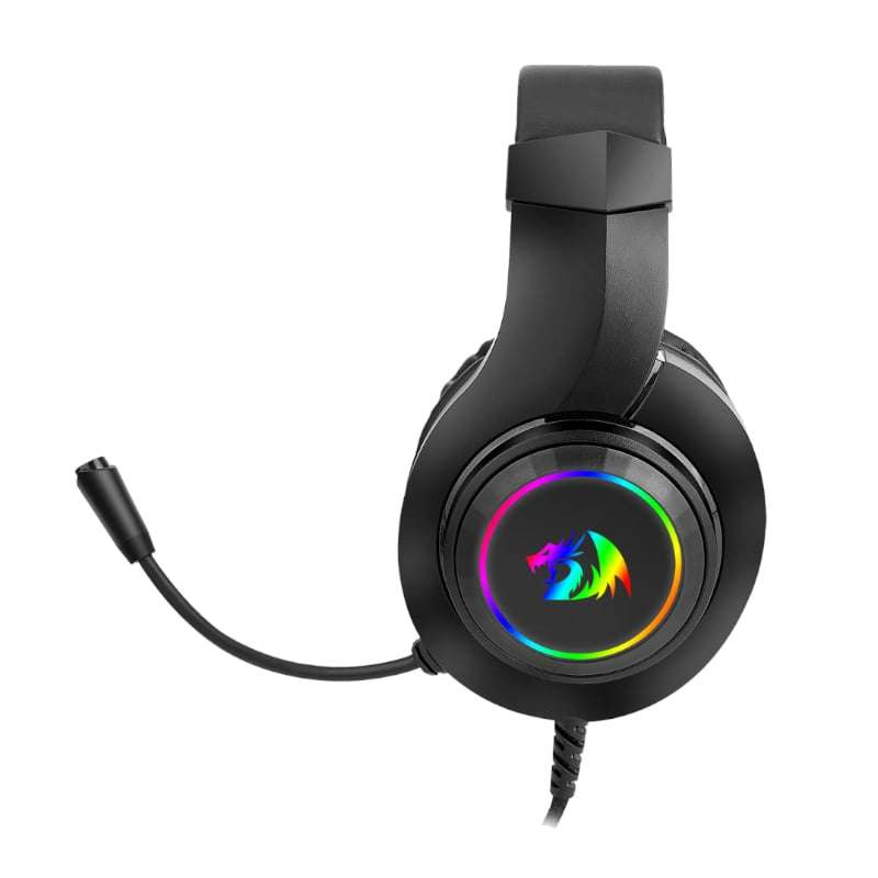 REDRAGON Over-Ear HYLAS Aux (Mic and Headset)|USB (Power Only)&#13;RGB Gaming Headset - Black