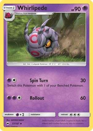 Pokemon - Whirlipede - SM - Burning Shadows - Reverse HoloFoil