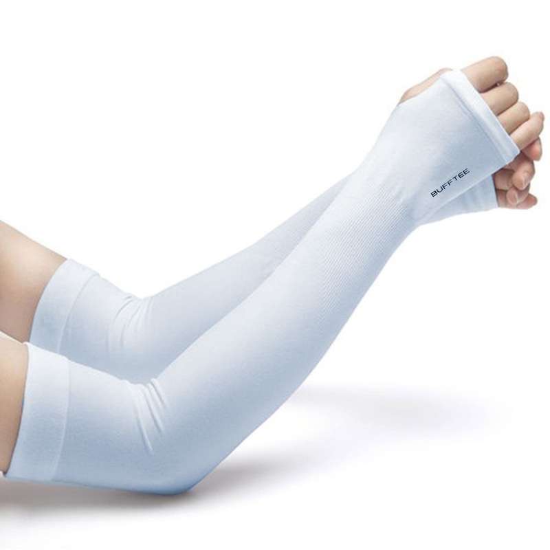 BUFFTEE Arm Sleeves - Compression Sleeves - Cool & Warm Sleeves -Soft Blue-Unisex
