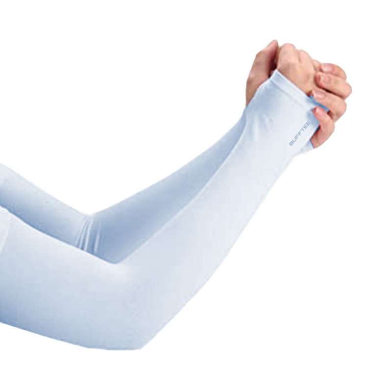 BUFFTEE Arm Sleeves - Compression Sleeves - Cool & Warm Sleeves -Soft Blue-Unisex