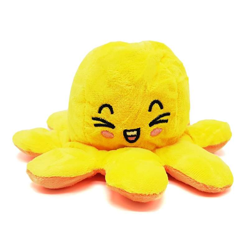 Emoji Mini Mood Octopus Plush Toy - Sun Tones - Tongue Out Smiley
