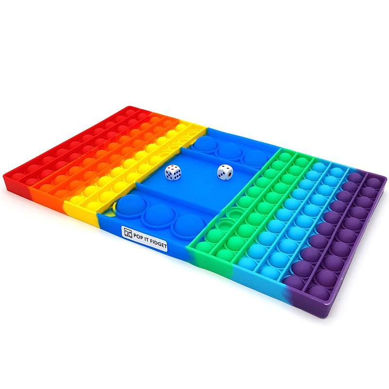 Pop It Fidget Board Game - Interactive Jumbo Pop It Dice Game