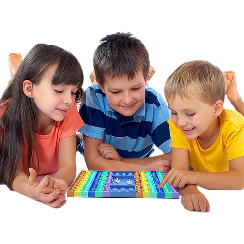 Pop It Fidget Board Game - Interactive Jumbo Pop It Dice Game