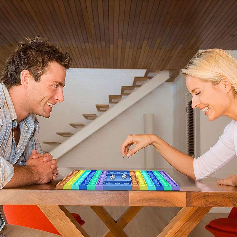 Pop It Fidget Board Game - Interactive Jumbo Pop It Dice Game