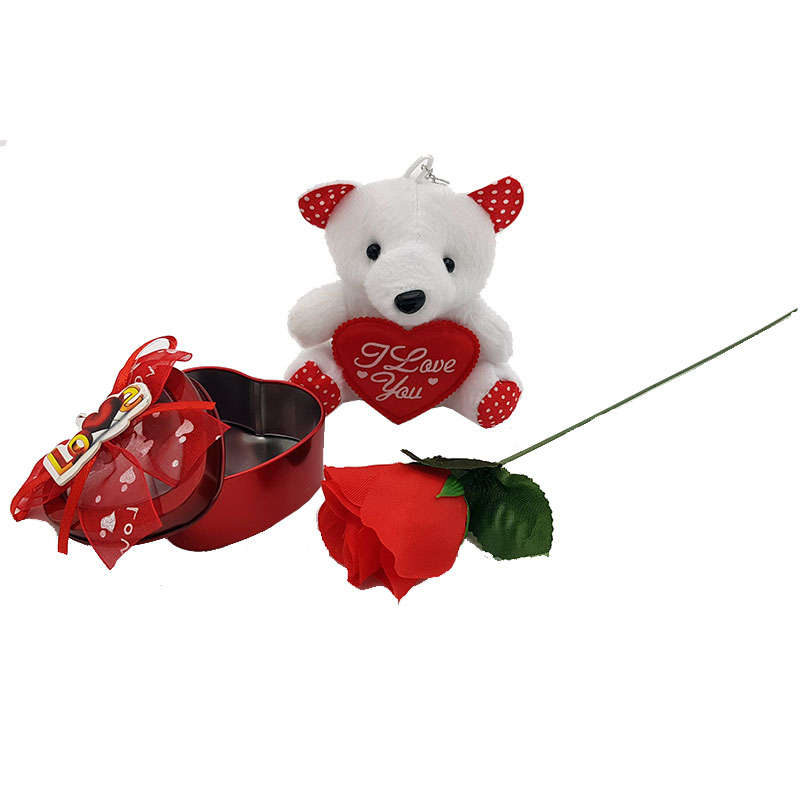 Valentines Day Mini Gift Set- Rose Teddy Mini Heart