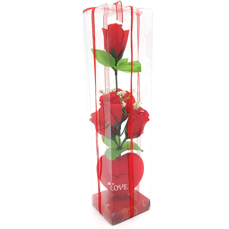5 Roses & Velvet Heart Valentines Day Gift Set