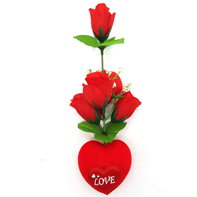 5 Roses & Velvet Heart Valentines Day Gift Set