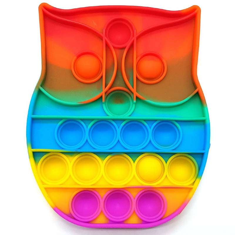 Pop It Fidget Toy Rainbow Popping Bubble Game-Owl