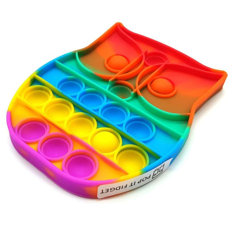 Pop It Fidget Toy Rainbow Popping Bubble Game-Owl