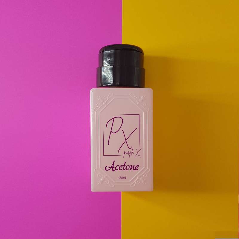 purpleX Acetone 160ml - Pump Dispenser Bottle - Nail Polish Remover
