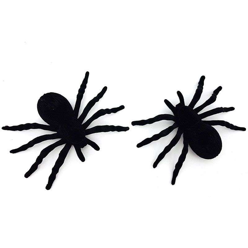 Bufftee Happy Halloween Twin Spider Pack - Fake Spiders Props - Scary Décor