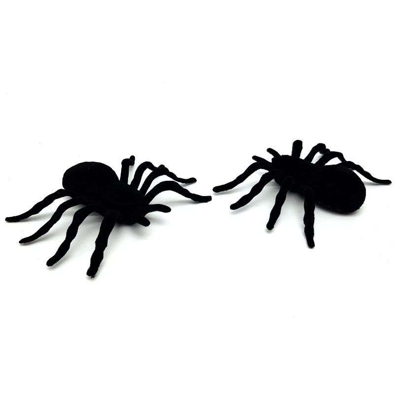 Bufftee Happy Halloween Twin Spider Pack - Fake Spiders Props - Scary Décor