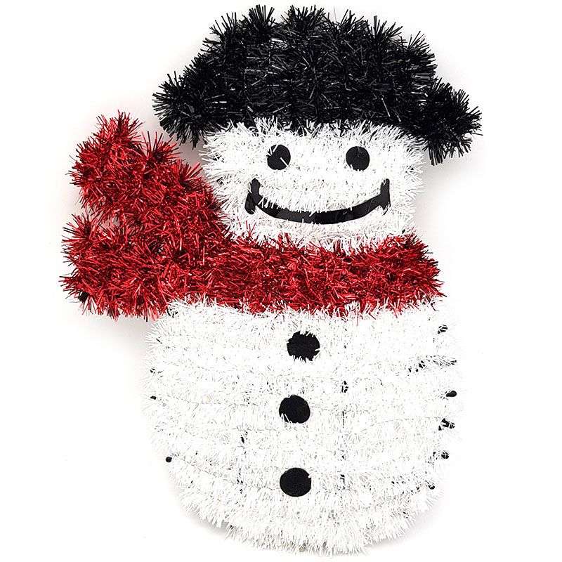 Bufftee Christmas Snow Man - Wreath Medium - Door or Table Decoration