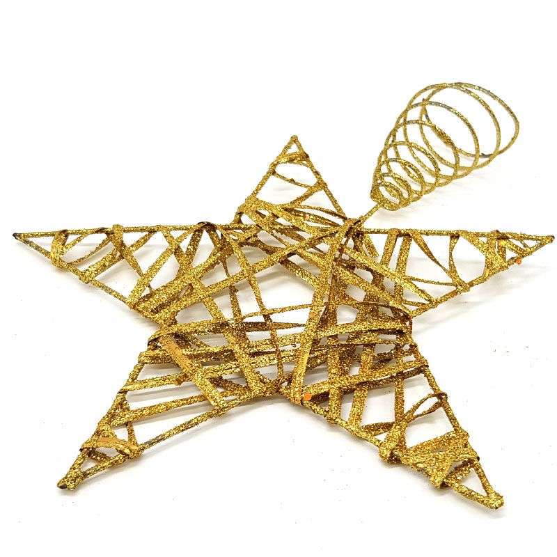 Bufftee Christmas Tree Top Big Star 20cm - Xmas Star - Gold