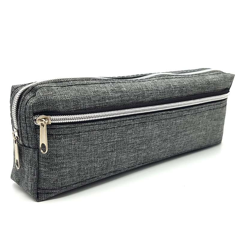 21cm Denim Look Pencil Case with Basic Stationery-8pc