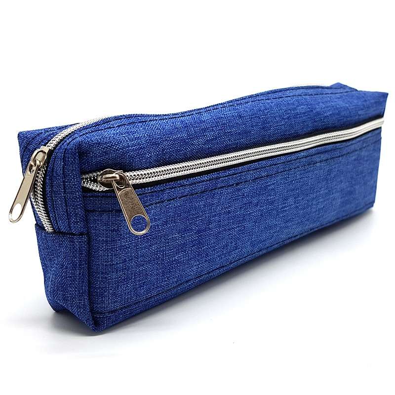 21cm Denim Look Pencil Case with Basic Stationery-8pc