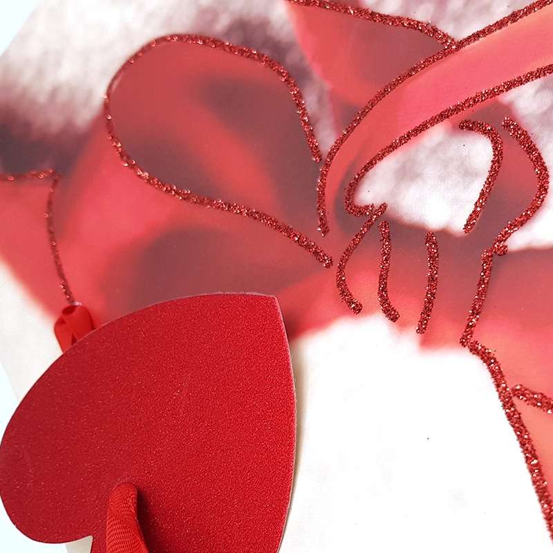 Bufftee Red Hearts & Bow Valentines Day Gift Bag - Small
