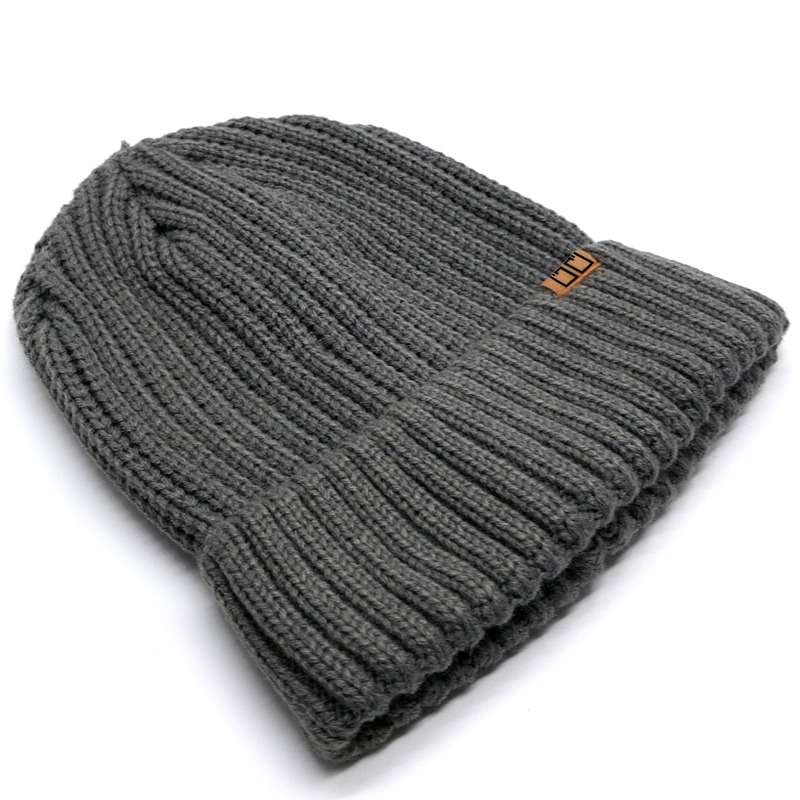 Bufftee Winter Warm Knitted Beanie Thick Cuff- Miltary Grey