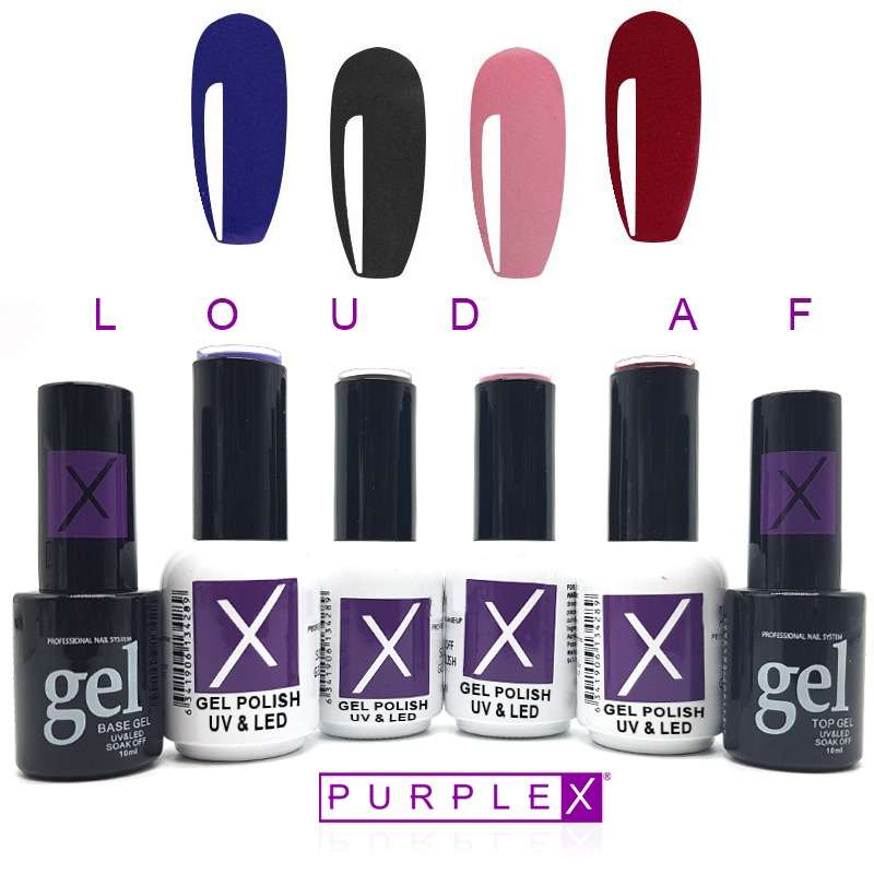 purpleX Gel Nail Polish LOUD AF - 6 Piece Set