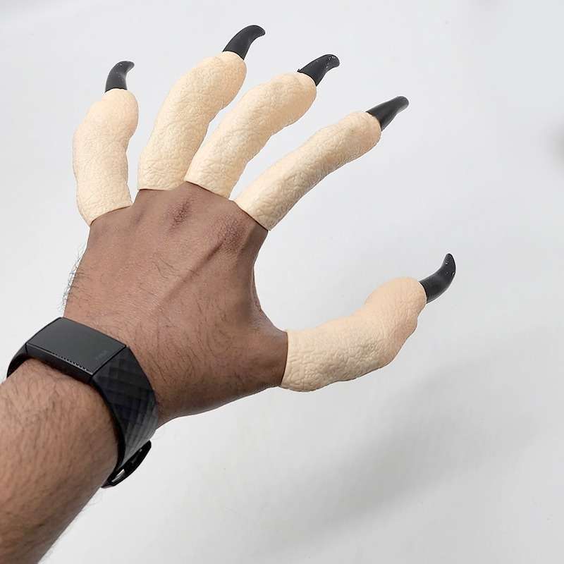 Halloween Witches Fingers -Scary Fake Claws-Black Nail Props