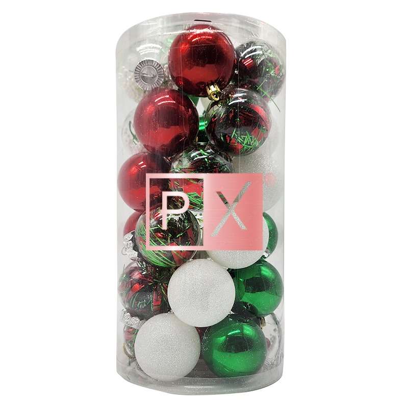 pX 30 Piece Rgw Christmas Tree Baubles - 6cm Christmas Festive Tree Balls