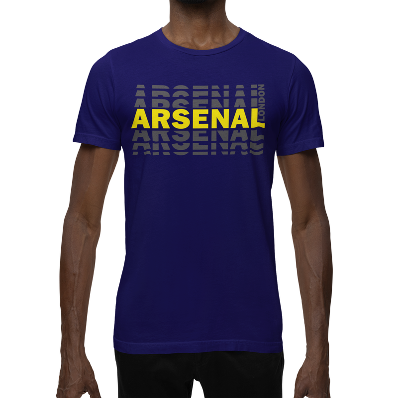 BUFFTEE Arsenal London Away Jersey Style Supporters T-Shirt - Unisex Word Illusion