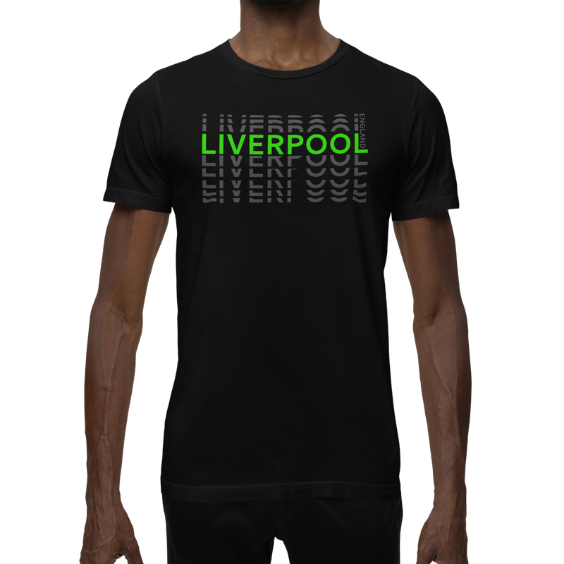 BUFFTEE Liverpool Away Jersey Style Supporters T-Shirt - Unisex Word Illusion