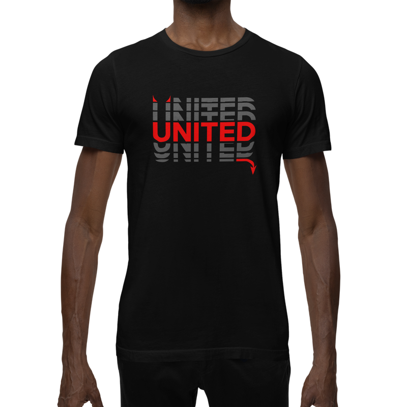 BUFFTEE United Home Jersey Style Supporters T-Shirt - Unisex Word Illusion