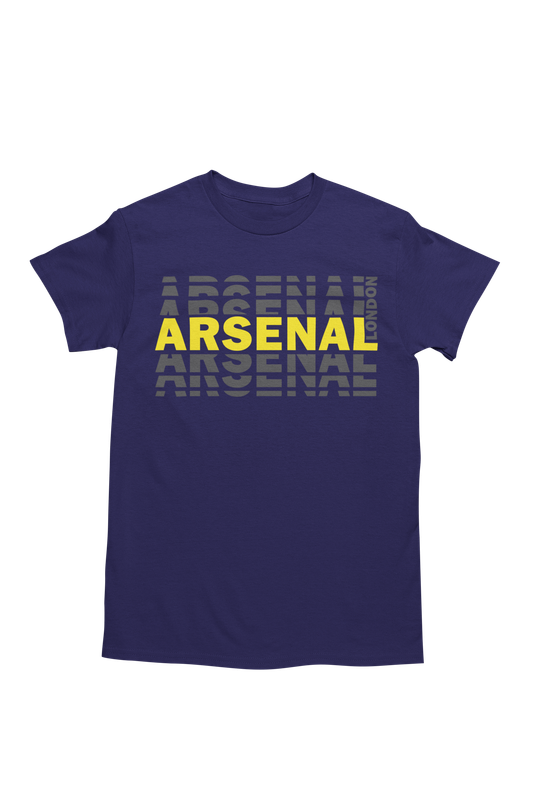 BUFFTEE Arsenal London Away Jersey Style Supporters T-Shirt - Unisex Word Illusion