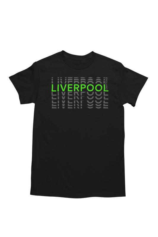 BUFFTEE Liverpool Away Jersey Style Supporters T-Shirt - Unisex Word Illusion