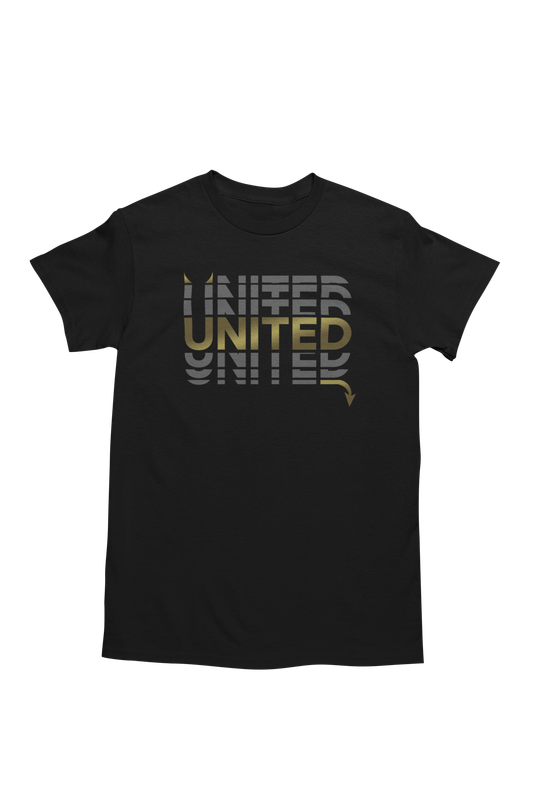 BUFFTEE United Away Jersey Style Supporters T-Shirt - Unisex Word Illusion