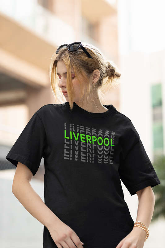 BUFFTEE Liverpool Away Jersey Style Supporters T-Shirt - Unisex Word Illusion