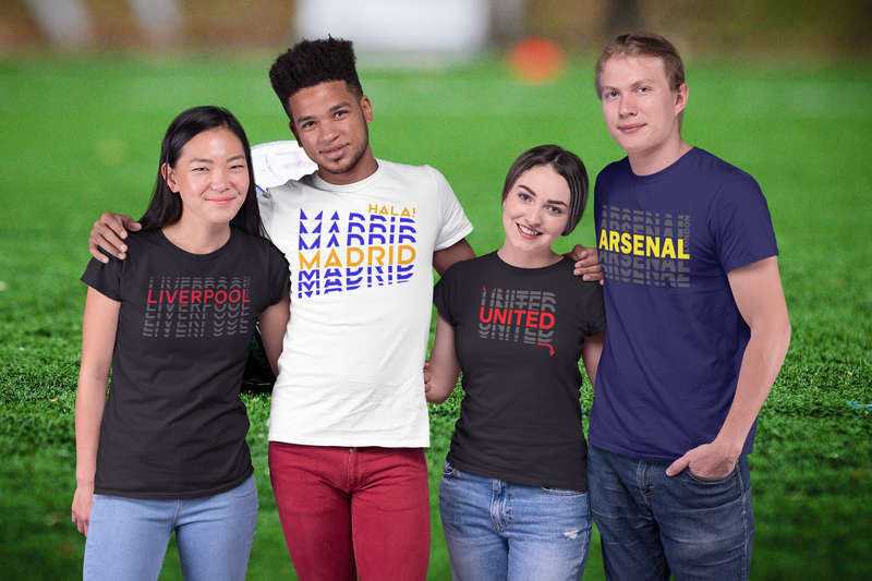 BUFFTEE Liverpool Away Jersey Style Supporters T-Shirt - Unisex Word Illusion