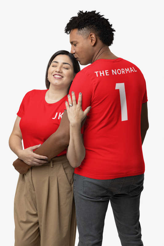 BUFFTEE Jürgen Klopp JK with The Normal 1 T-shirt - LFC Home Supporters Unisex Short Sleeve Tee-Red