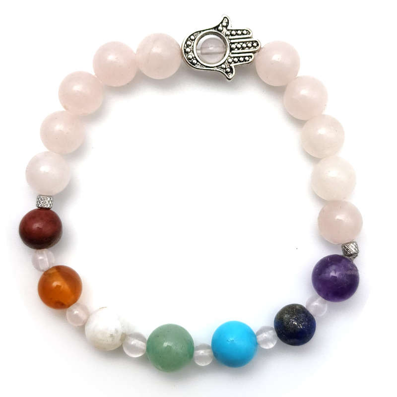 Evara 7 Chakras Healing Reiki Natural Stone Bracelet Earth Crystals