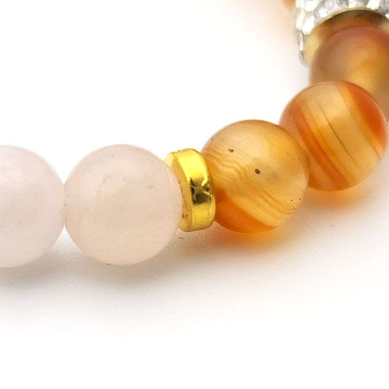 Evara Caruelian Rose Quartz Clairity &amp; Love Natural Stone Bracelet