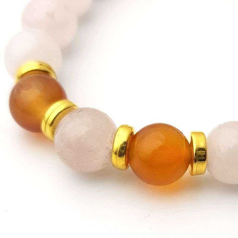 Evara Caruelian Rose Quartz Clairity &amp; Love Natural Stone Bracelet