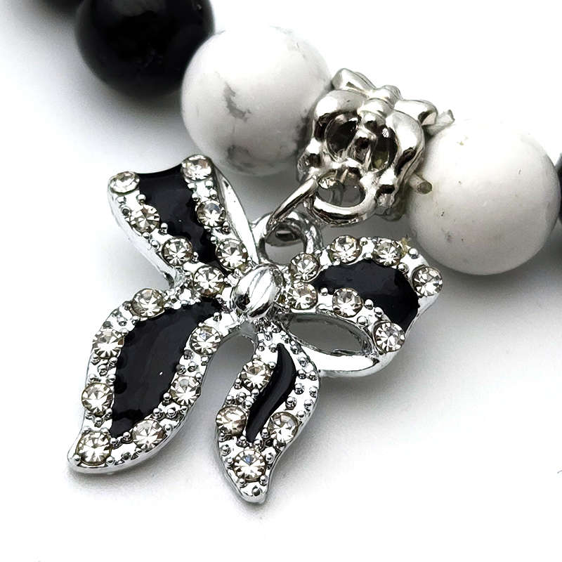 Evara Obsidian Howlite Natural Stone Bracelet Clairity Protection Crystal