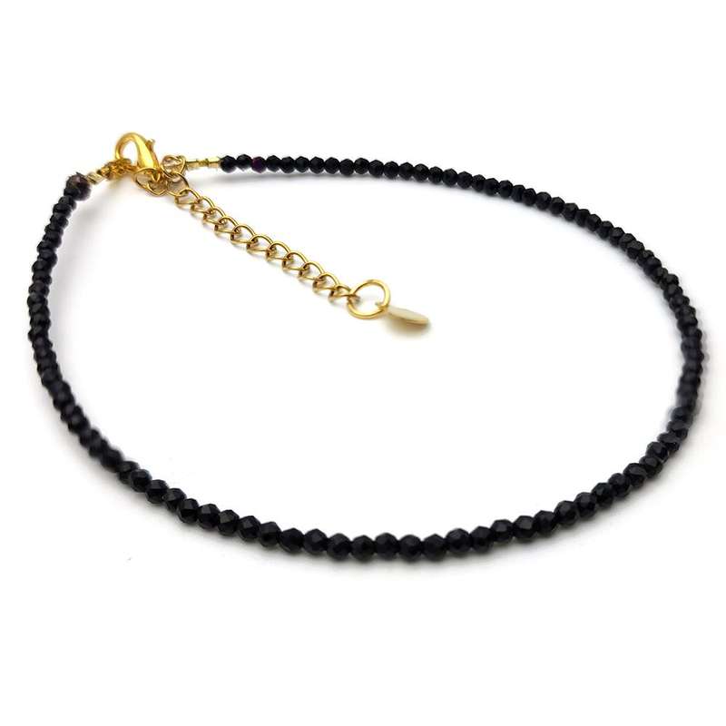 Evara Malocchio Black Tourmaline Necklace Bracelet &amp; Anklet Evileye Set