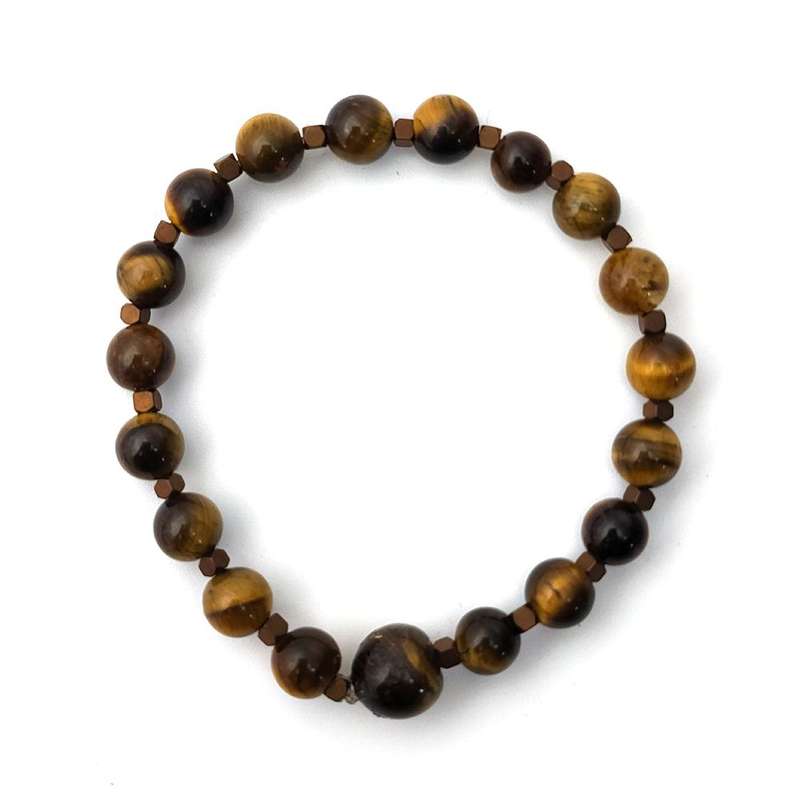 Evara Raksha Bandhan Pure Tigers Eye Natural Stone Rakhi 16cm Bracelet