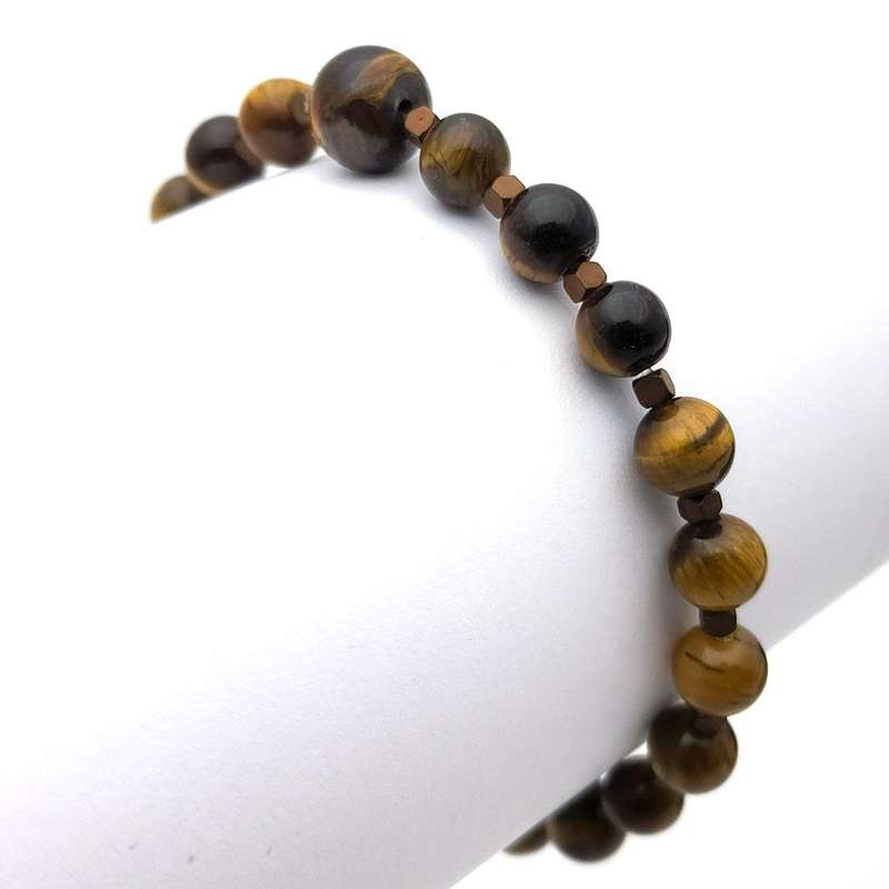 Evara Raksha Bandhan Pure Tigers Eye Natural Stone Rakhi 16cm Bracelet