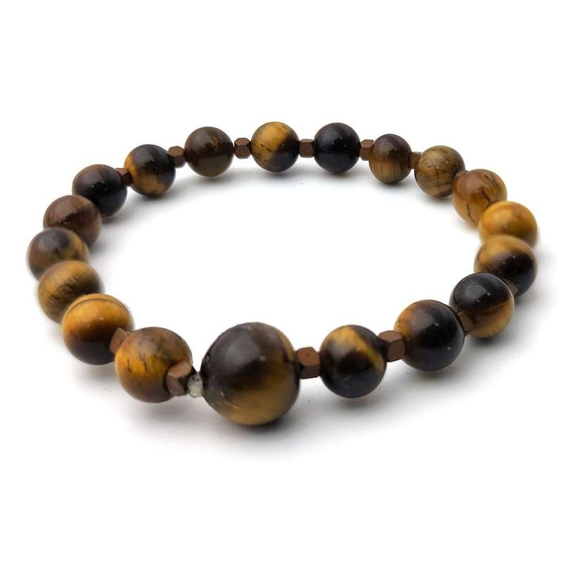 Evara Raksha Bandhan Pure Tigers Eye Natural Stone Rakhi 16cm Bracelet