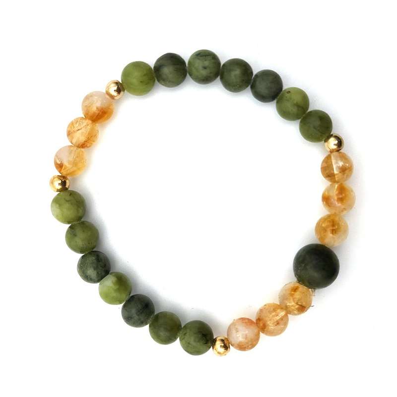Evara Raksha Bandhan Jade Citrine Natural Stone Rakhi Bracelet 16cm