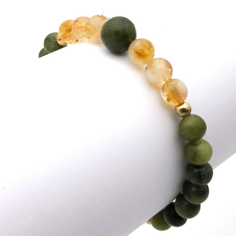 Evara Raksha Bandhan Jade Citrine Natural Stone Rakhi Bracelet 16cm