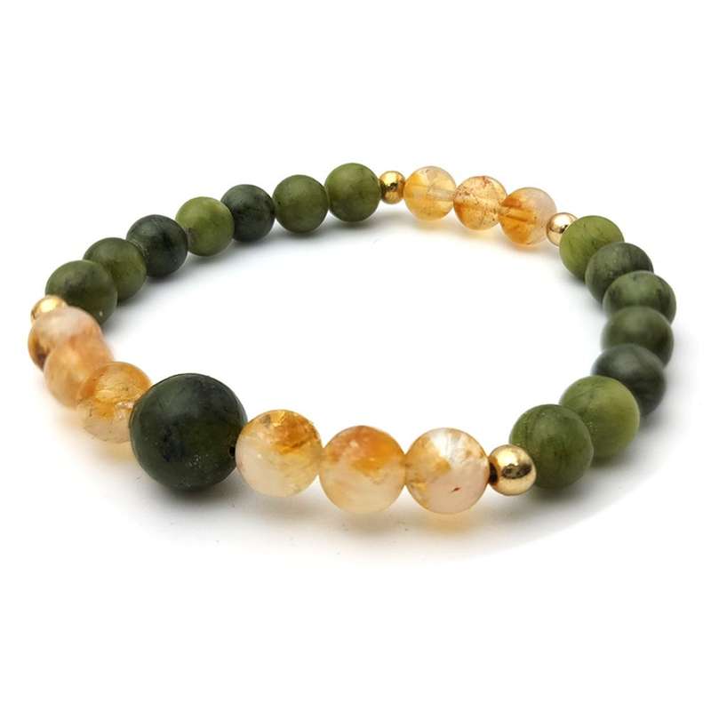 Evara Raksha Bandhan Jade Citrine Natural Stone Rakhi Bracelet 16cm