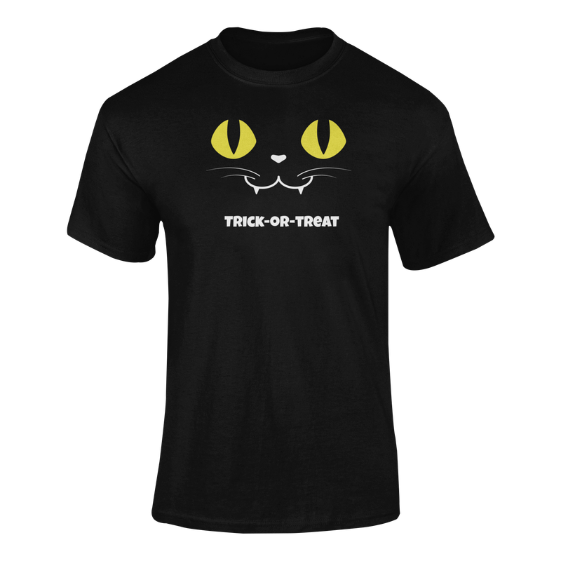BUFFTEE Halloween Costume Glow in the dark Cat Eyes Trick or Treat Unisex T-shirt